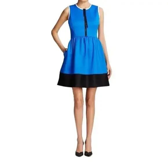 KATE SPADE NY Colorblock Scuba Dress Dive Right In Ocean Blue Sleeveless 10 M - Picture 10 of 10